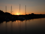 Sonnenuntergang am Hafen von Seedorf